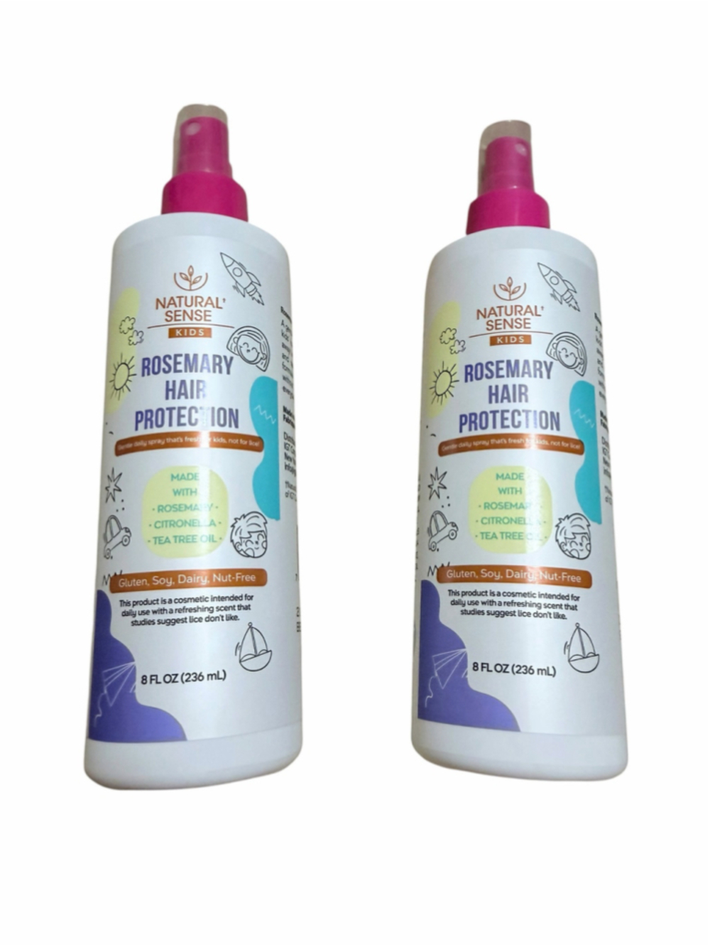 Natural Sense Kids Rosemary Hair Protection Spray, One Size, White/Pink